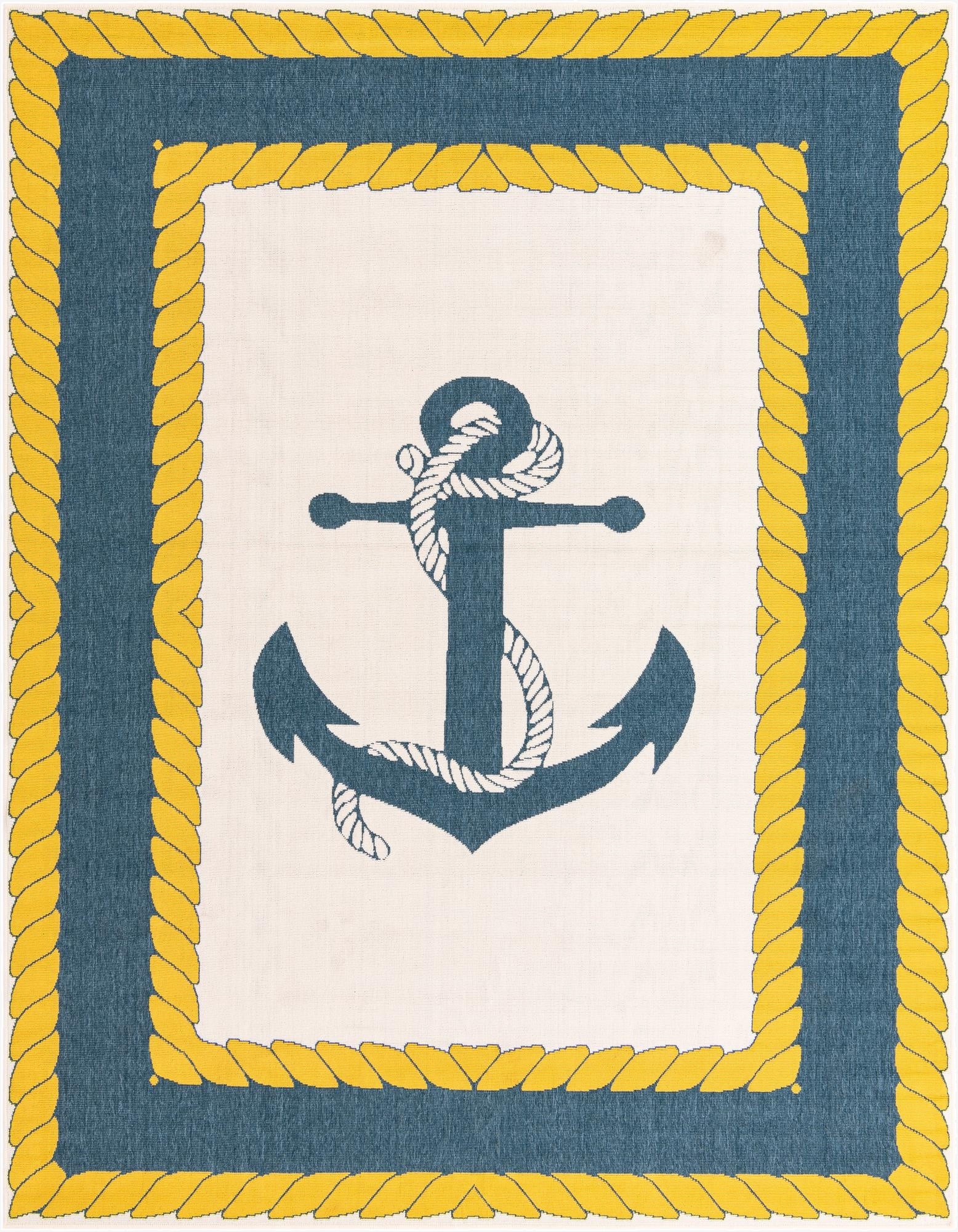 7' 10 x 10'  Washable Coastal Indoor / Outdoor Rug