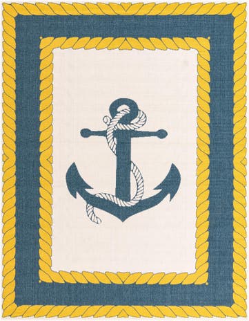 Ivory Easy-Clean Coastal Indoor / Outdoor Rug