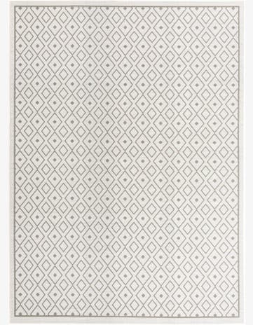 Ivory Easy-Clean Lattice Indoor / Outdoor Rug