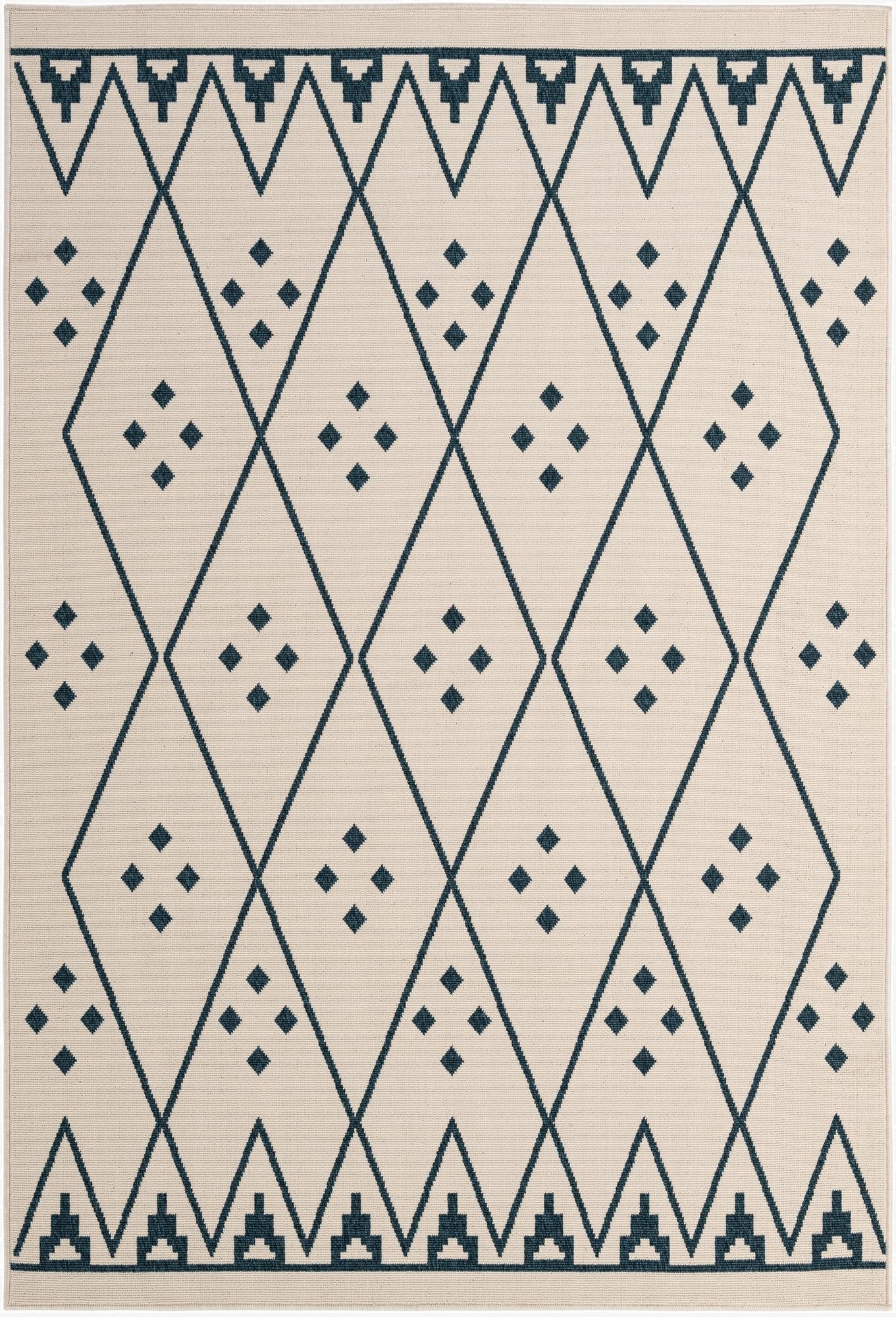 5' 2 x 7' 9  Washable Modern Indoor / Outdoor Rug