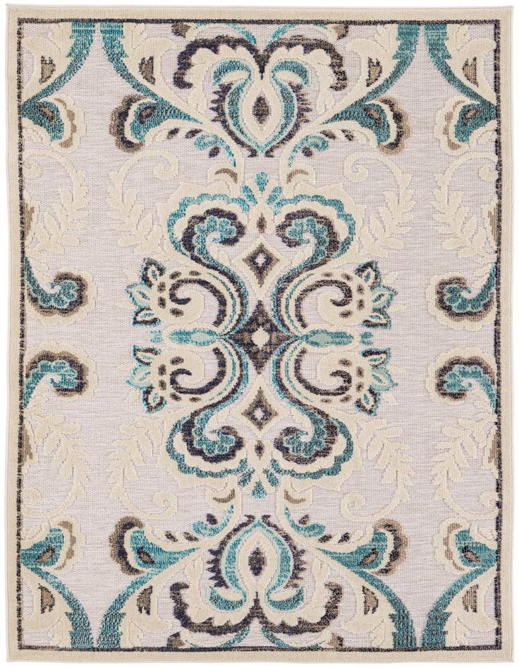 Detail image of 5' x 7' 8 Easy-Clean Traditional Indoor / Outdoor Rug