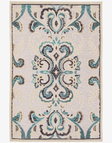 5' x 7' 8 Easy-Clean Traditional Indoor / Outdoor Rug