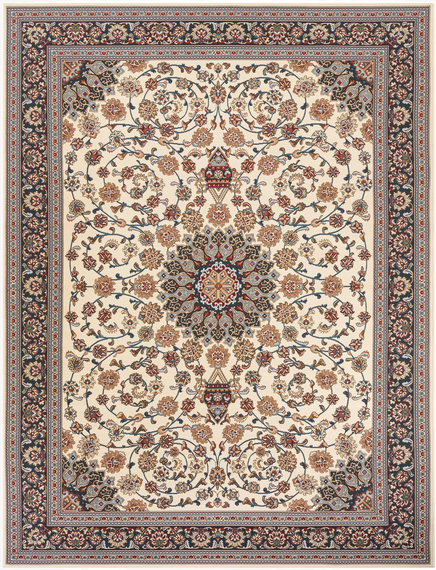 9' x 12'  Washable Traditional Indoor / Outdoor Rug