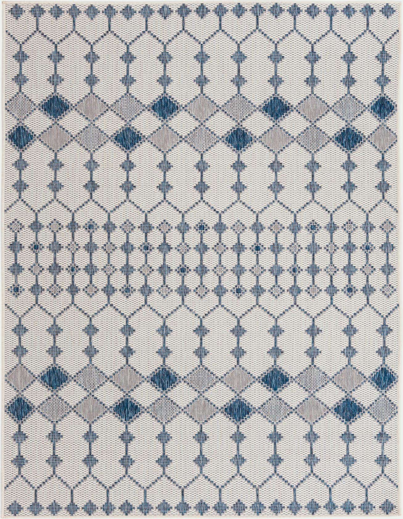 5' 3 x 8' Easy-Clean Trellis Indoor / Outdoor Rug