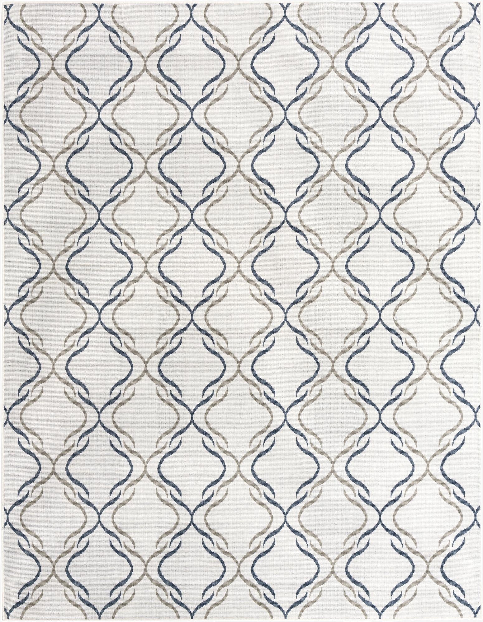Primary image 7' 10 x 10'  Washable Trellis Indoor / Outdoor Rug