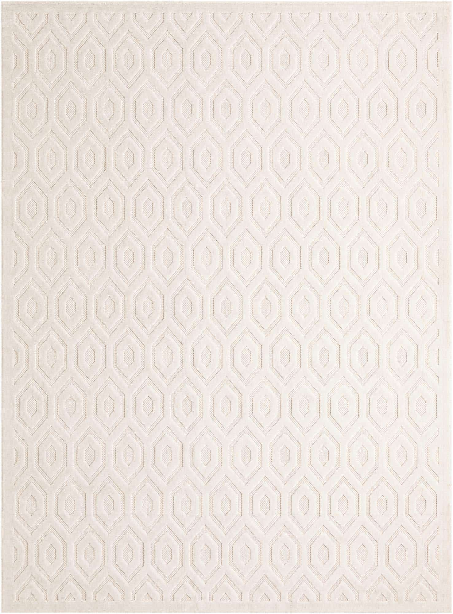 9' x 12' Easy-Clean Trellis Textured Indoor / Outdoor Rug