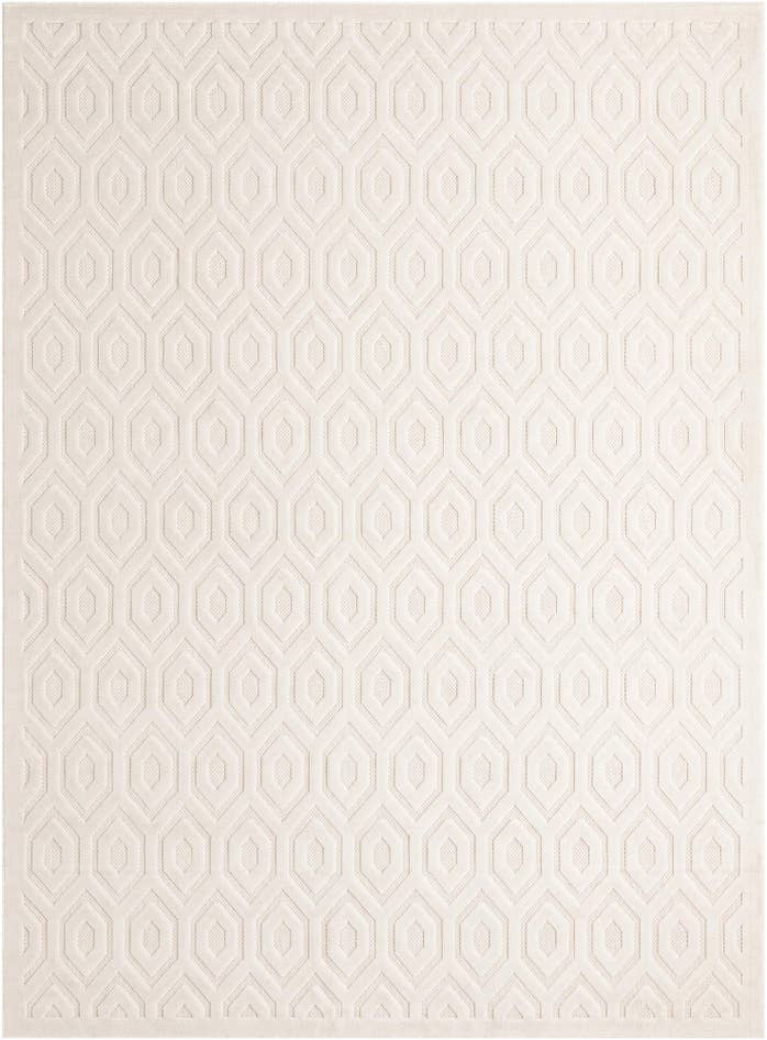 Detail image of 9' x 12' Easy-Clean Trellis Textured Indoor / Outdoor Rug