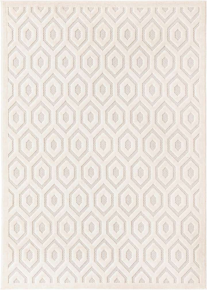 5' 3 x 8' Easy-Clean Trellis Textured Indoor / Outdoor Rug