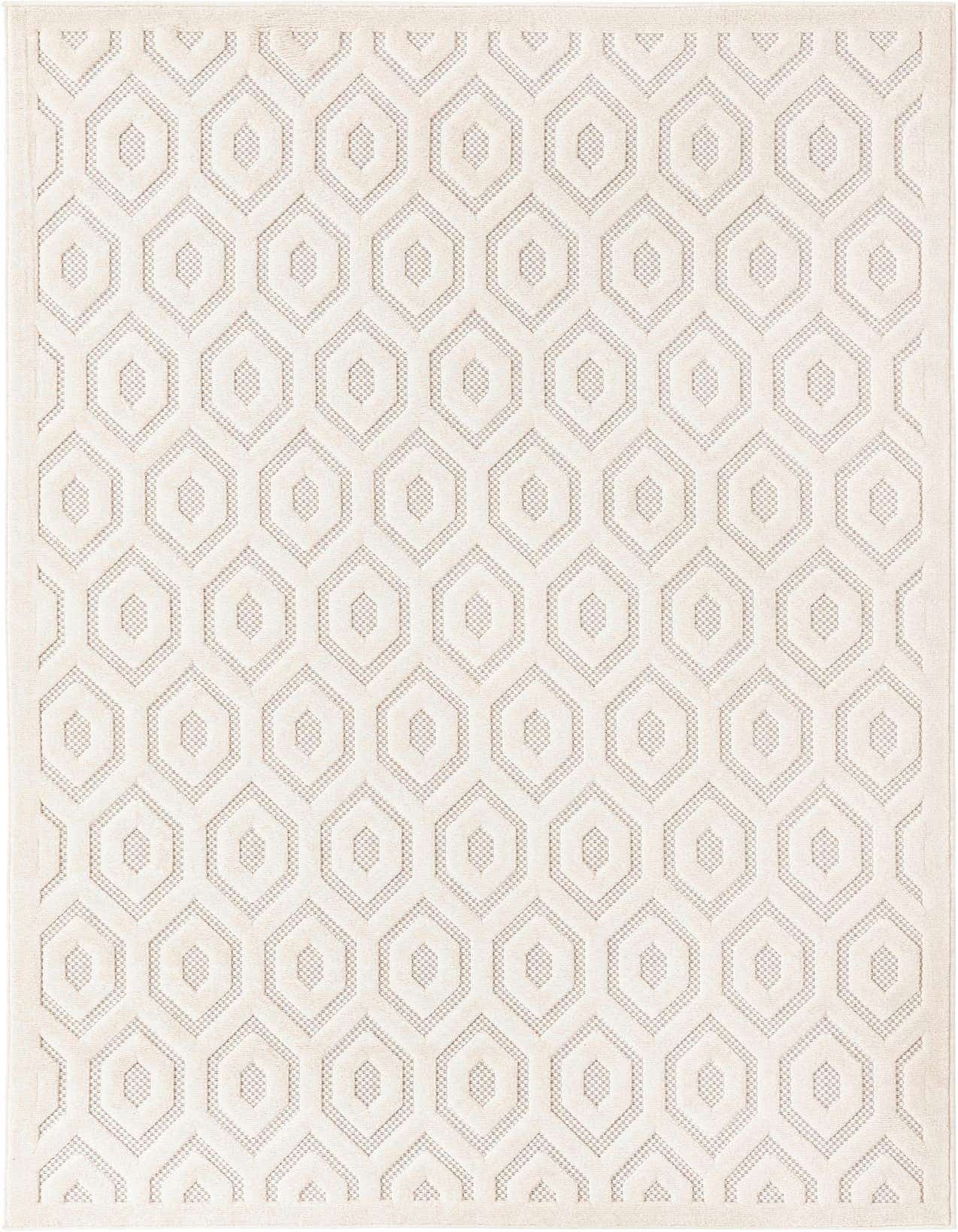 5' 3 x 8' Easy-Clean Trellis Textured Indoor / Outdoor Rug