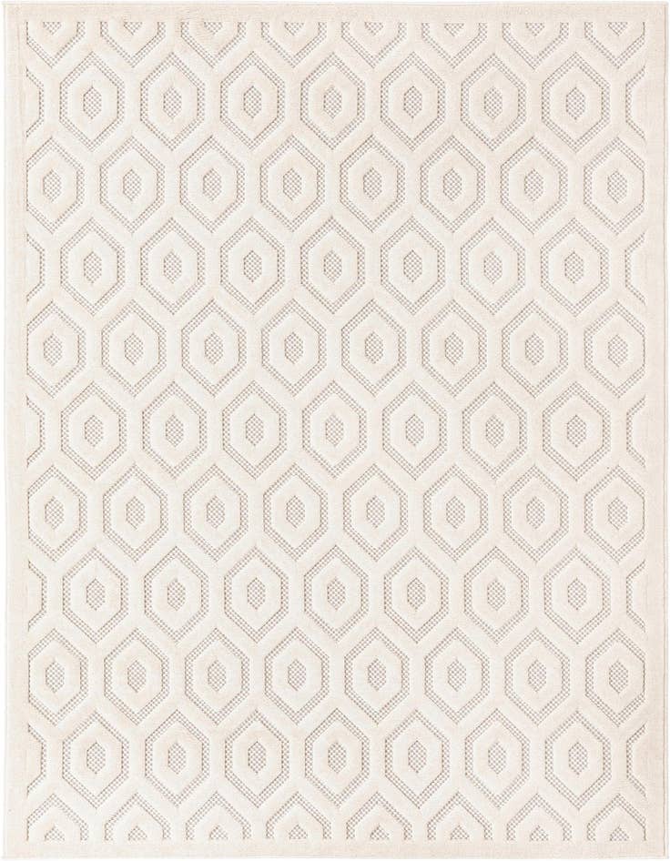 Detail image of 5' 3 x 8' Easy-Clean Trellis Textured Indoor / Outdoor Rug
