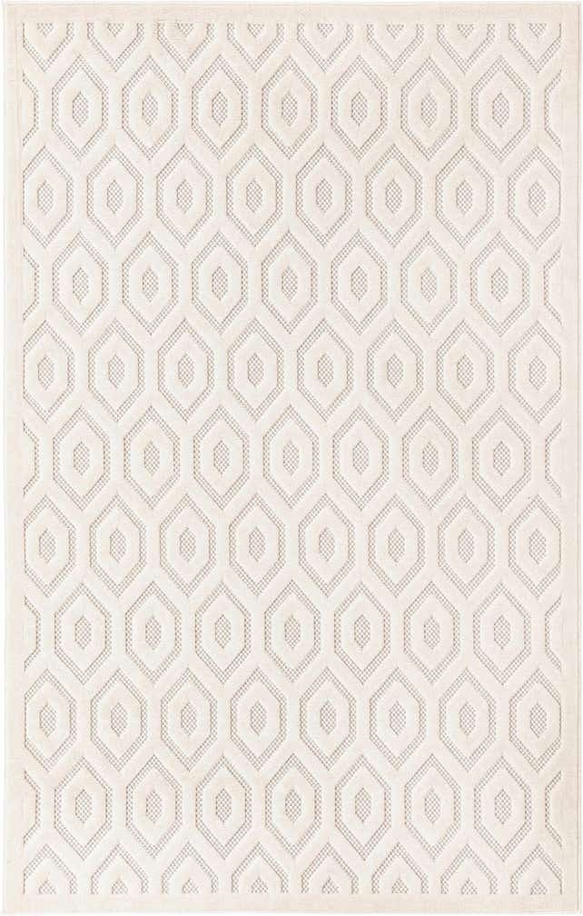 5' 3 x 8' Easy-Clean Trellis Textured Indoor / Outdoor Rug