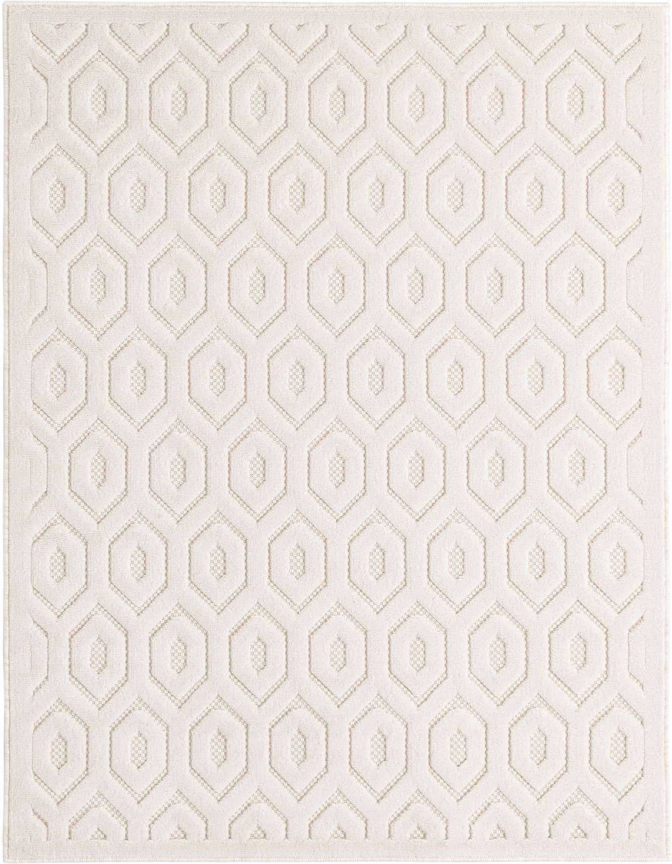 4' x 6' Easy-Clean Trellis Textured Indoor / Outdoor Rug