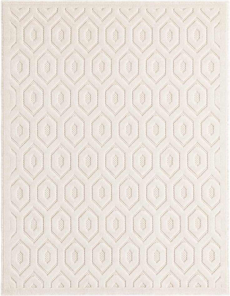Detail image of 4' x 6' Easy-Clean Trellis Textured Indoor / Outdoor Rug