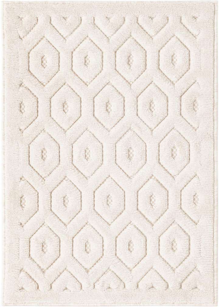 2' x 3' Easy-Clean Trellis Textured Indoor / Outdoor Rug