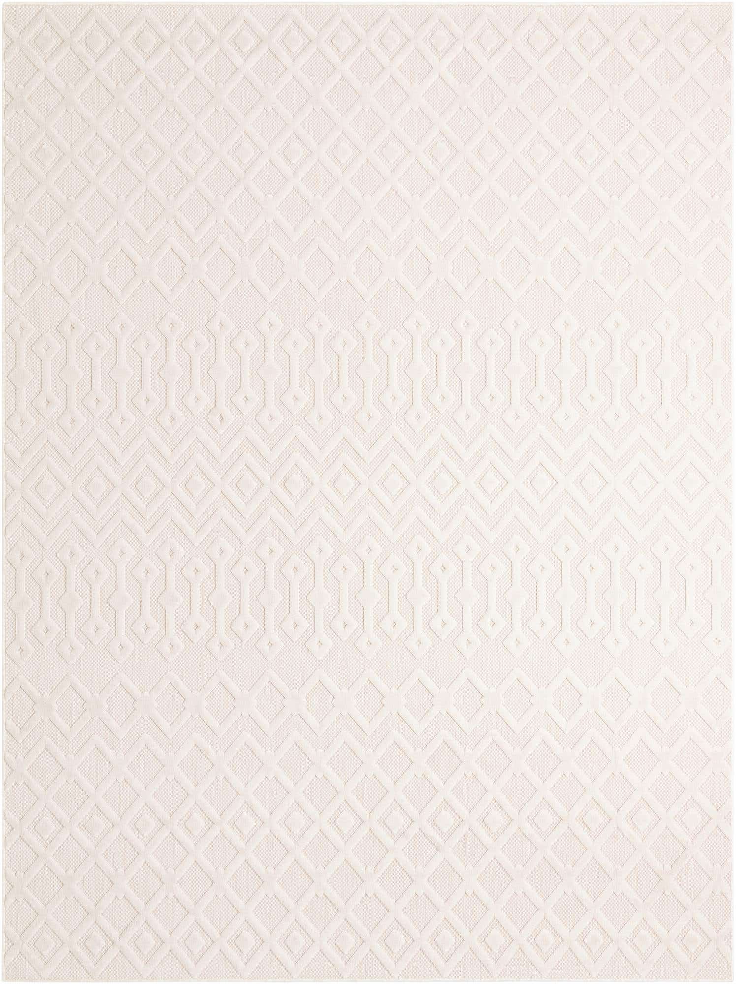9' x 12' Easy-Clean Trellis Textured Indoor / Outdoor Rug