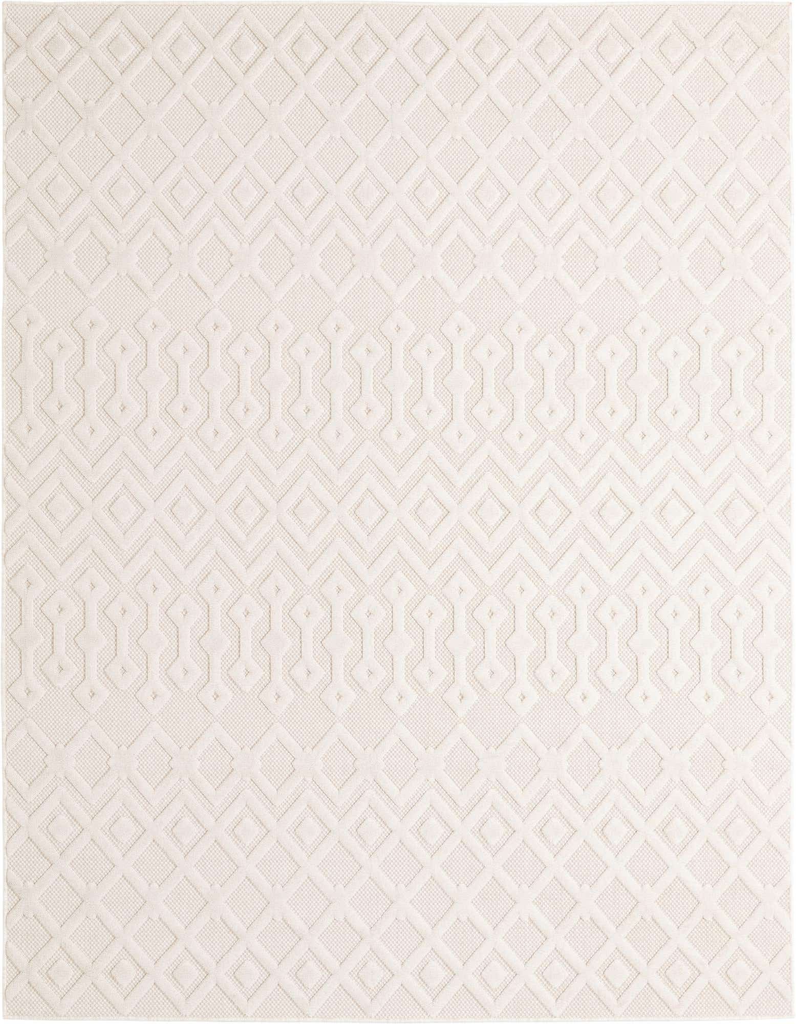 7' 10 x 10' Easy-Clean Trellis Textured Indoor / Outdoor Rug