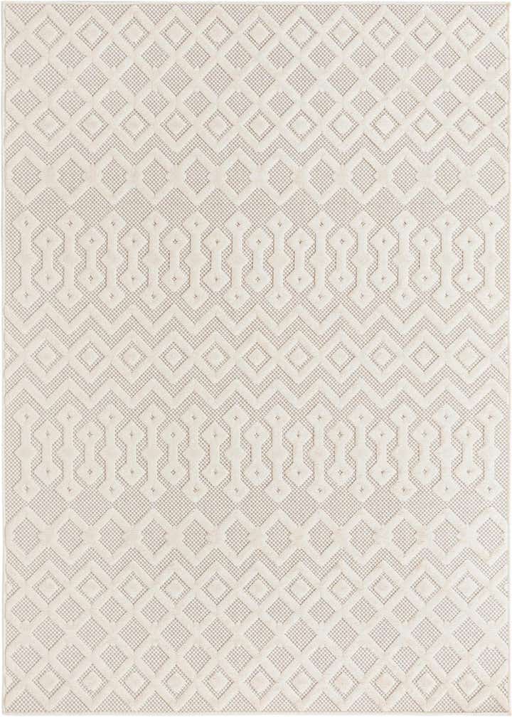 5' 3 x 8' Easy-Clean Trellis Textured Indoor / Outdoor Rug