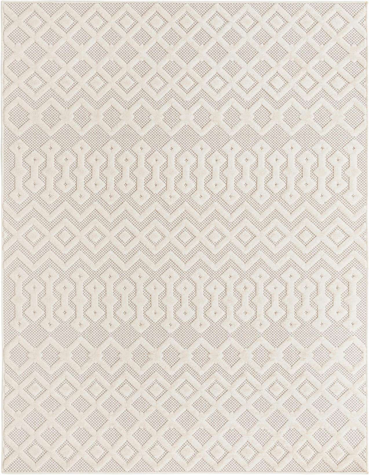 5' 3 x 8' Easy-Clean Trellis Textured Indoor / Outdoor Rug