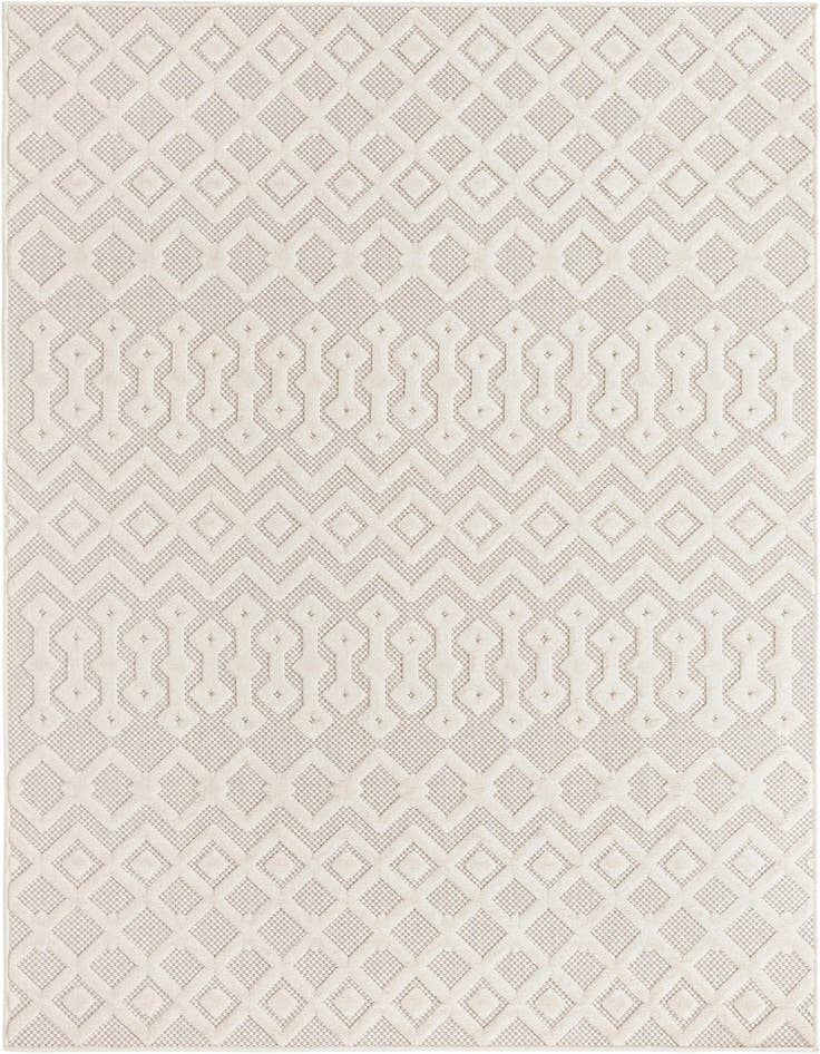 Detail image of 5' 3 x 8' Easy-Clean Trellis Textured Indoor / Outdoor Rug