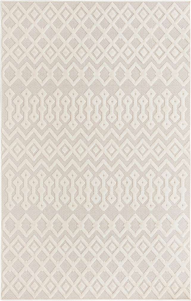 5' 3 x 8' Easy-Clean Trellis Textured Indoor / Outdoor Rug
