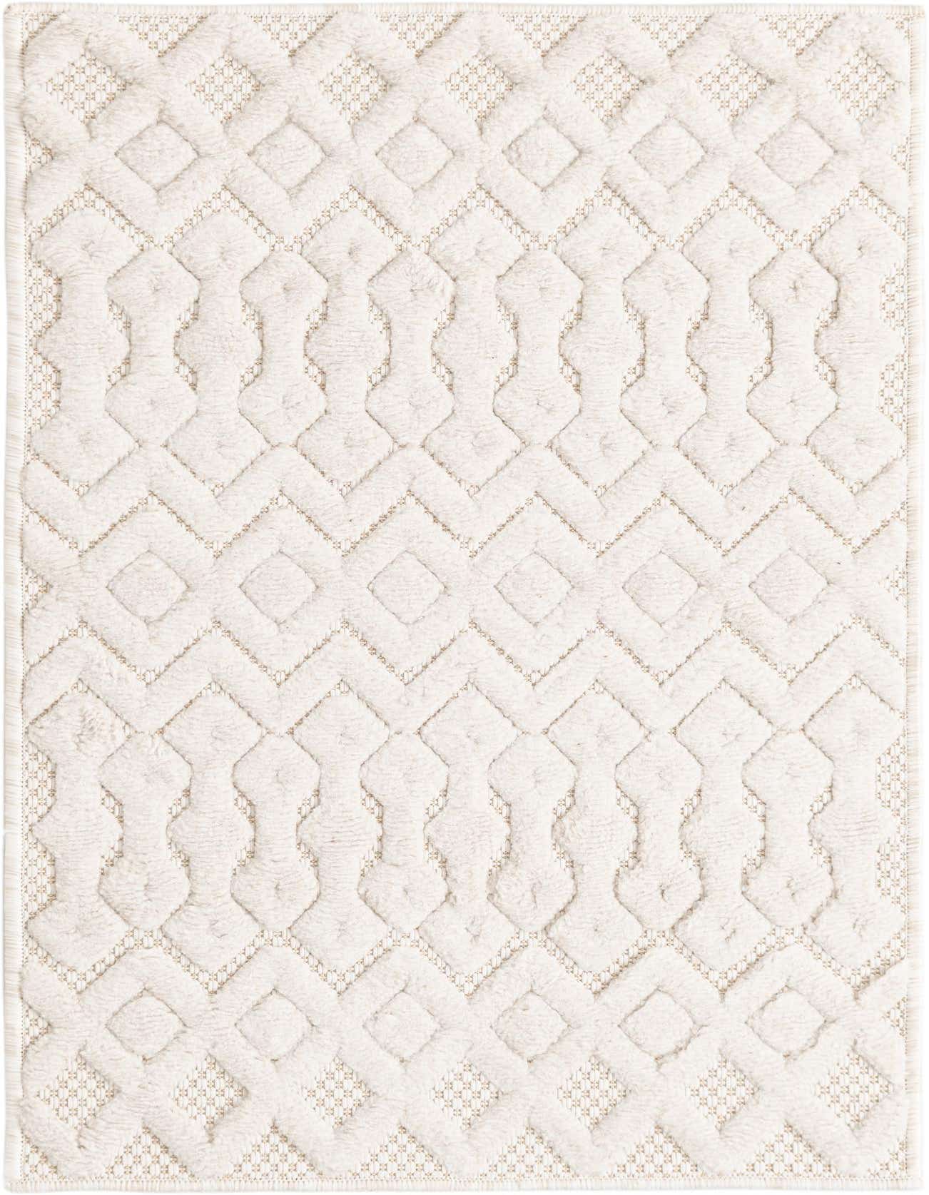 2' x 3' Easy-Clean Trellis Textured Indoor / Outdoor Rug