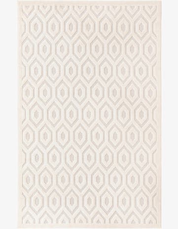 5' 3 x 8' Easy-Clean Trellis Textured Indoor / Outdoor Rug