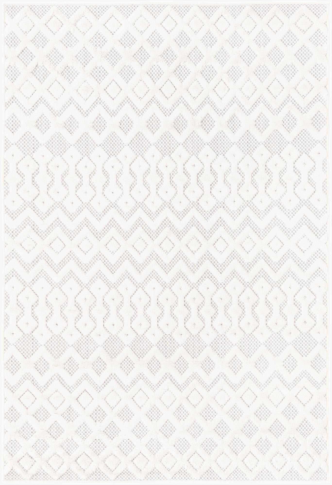 Primary image 4' x 6'  Washable Trellis Textured Indoor / Outdoor Rug