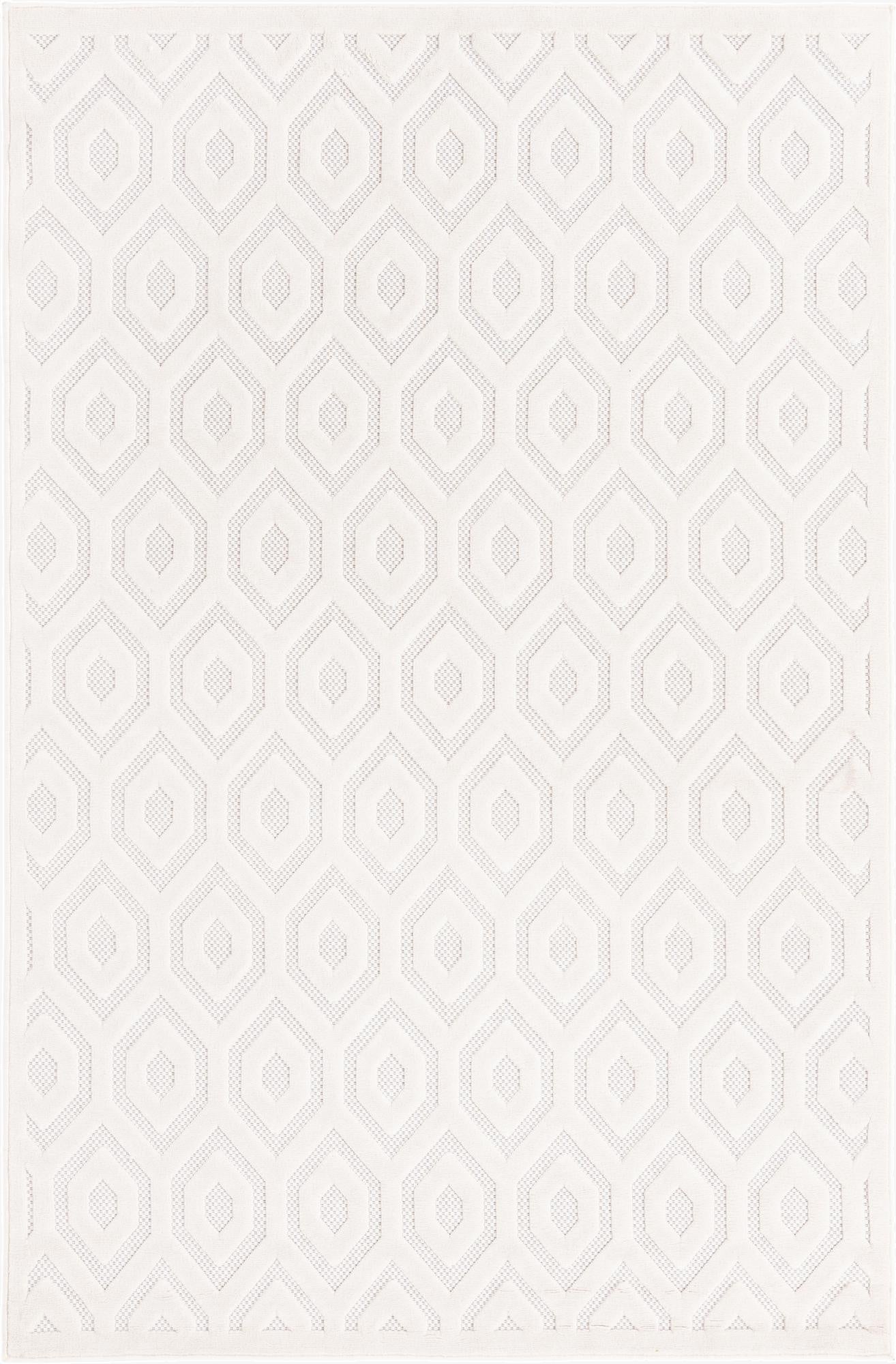 Primary image 6' x 9'  Washable Trellis Textured Indoor / Outdoor Rug