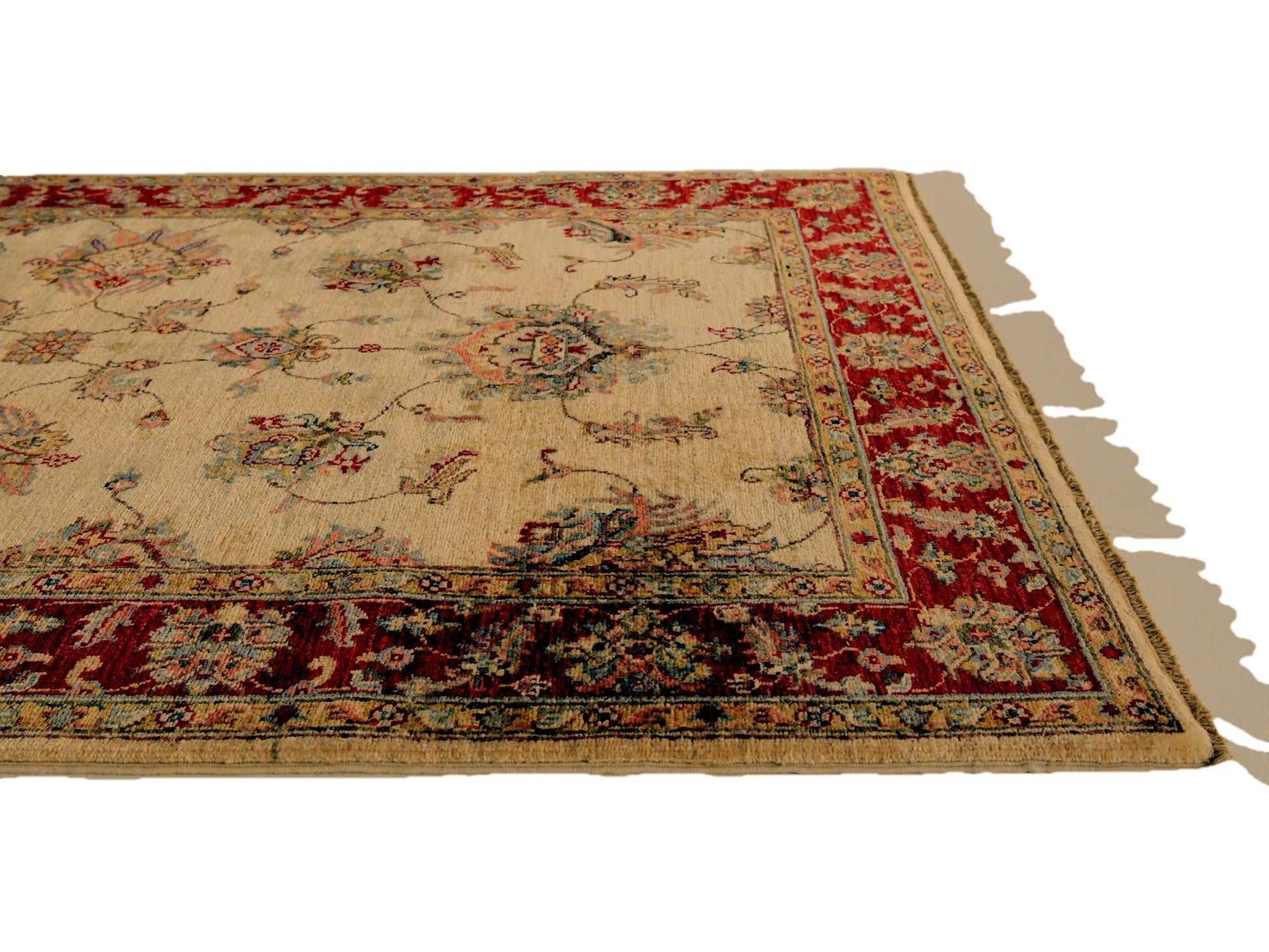 4' x 5' 9 Hand Knotted Pershawar Ziegler Rug