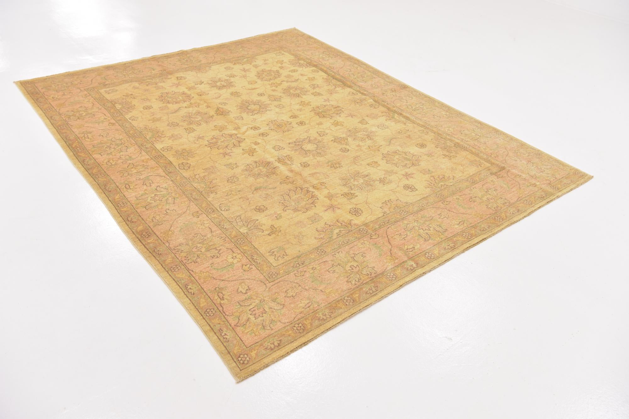 6' 8 x 8' 3 Hand Knotted Peshawar Ziegler Rug