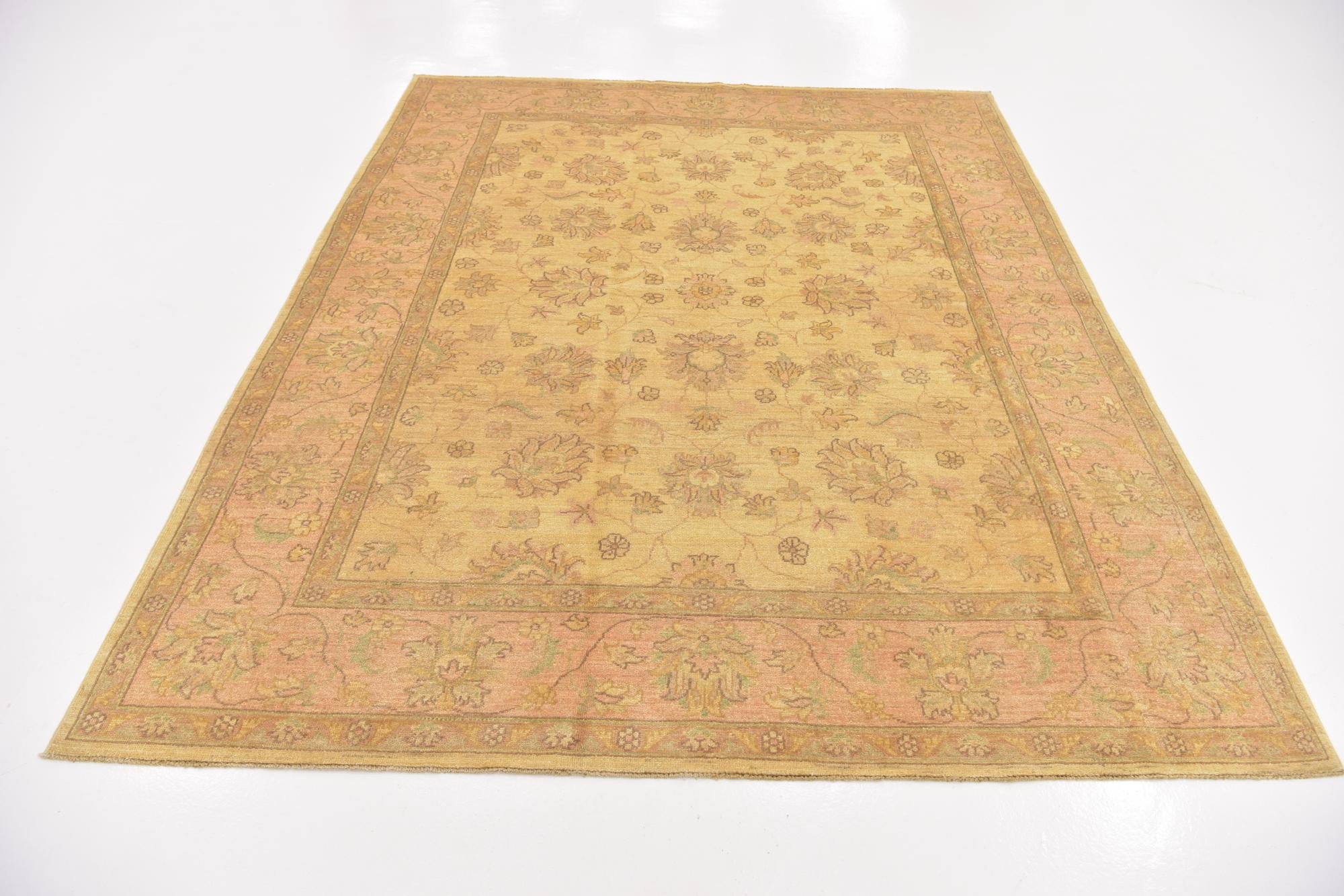 6' 8 x 8' 3 Hand Knotted Peshawar Ziegler Rug
