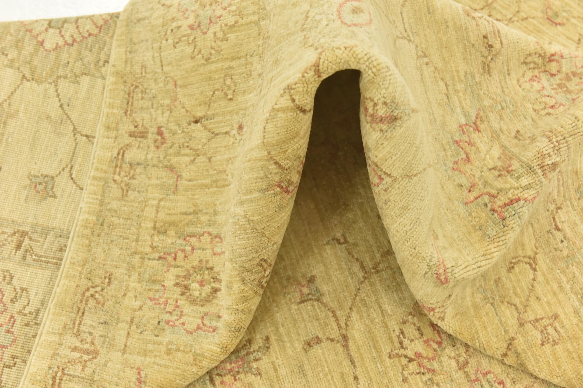 5' 8 x 8' Hand Knotted Peshawar Ziegler Rug