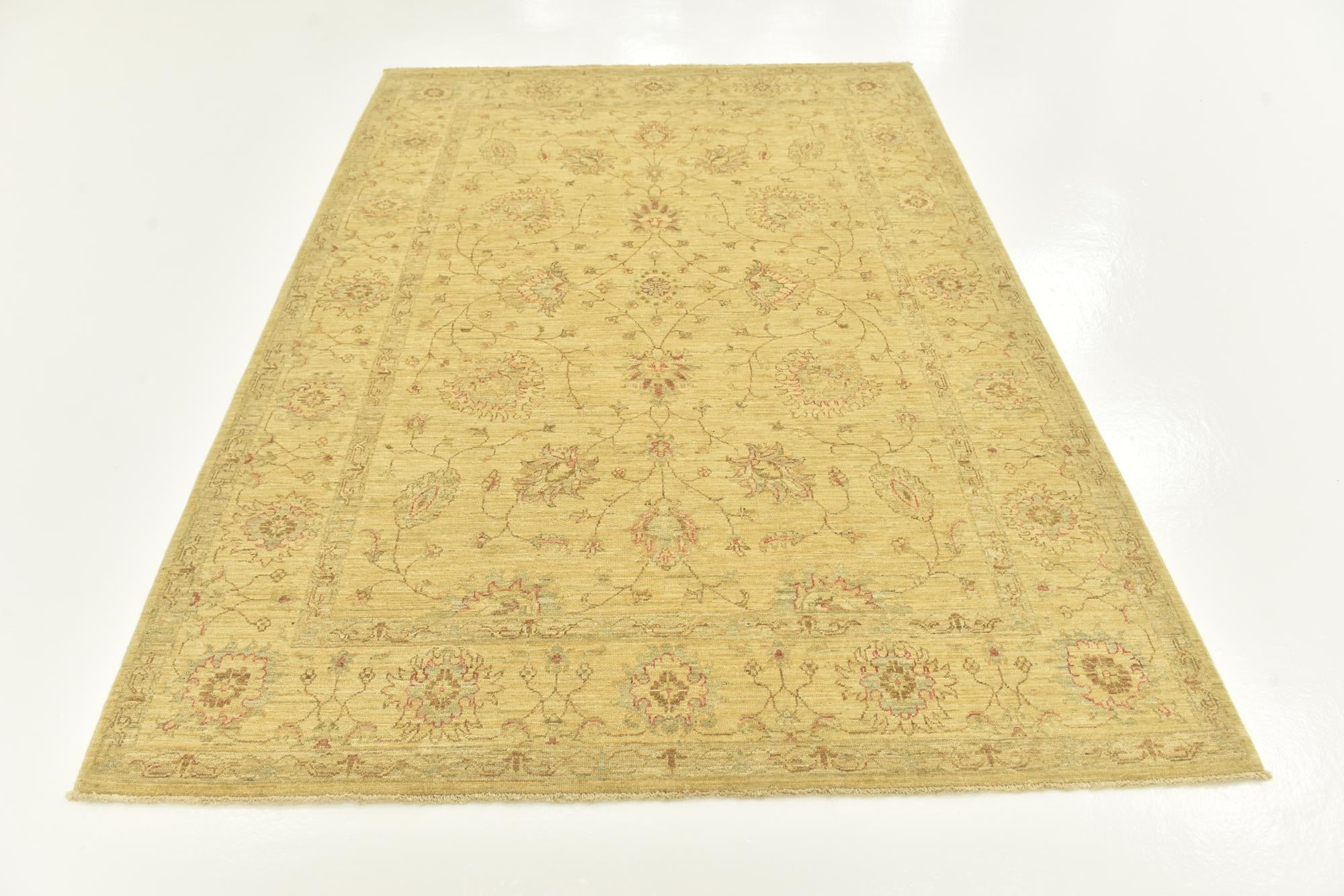 5' 8 x 8' Hand Knotted Peshawar Ziegler Rug