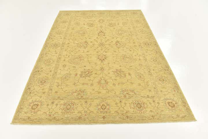 5' 8 x 8' Hand Knotted Peshawar Ziegler Rug