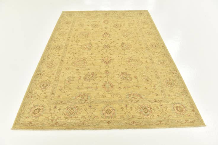 Detail image of 5' 8 x 8' Hand Knotted Peshawar Ziegler Rug