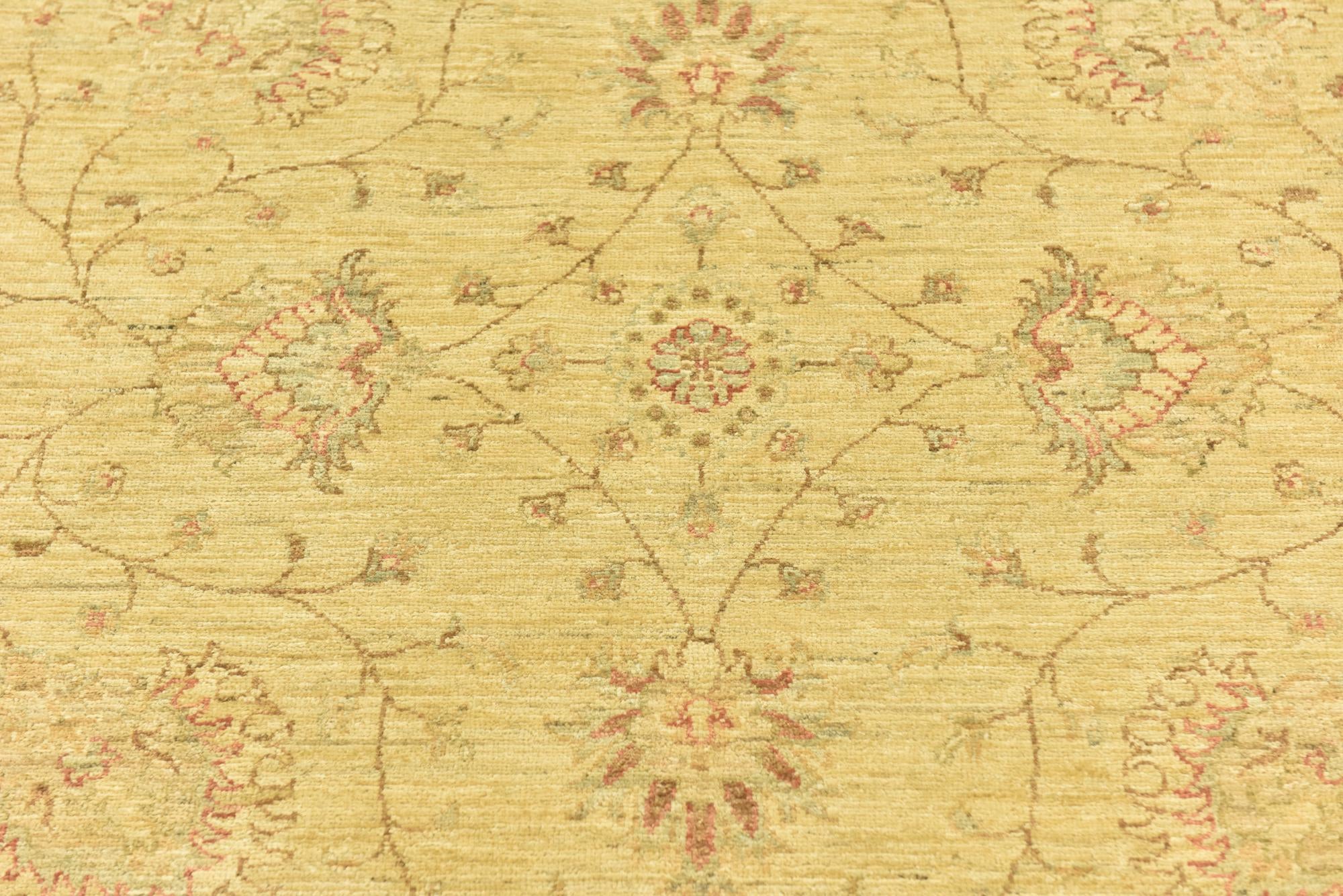 5' 8 x 8' Hand Knotted Peshawar Ziegler Rug