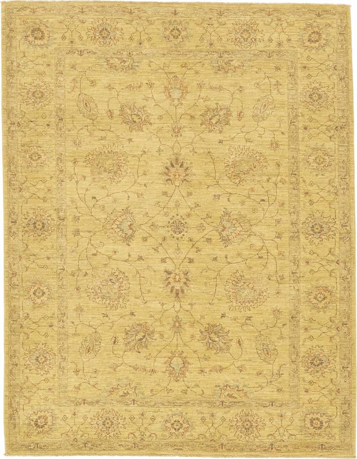 Detail image of 5' 8 x 8' Hand Knotted Peshawar Ziegler Rug
