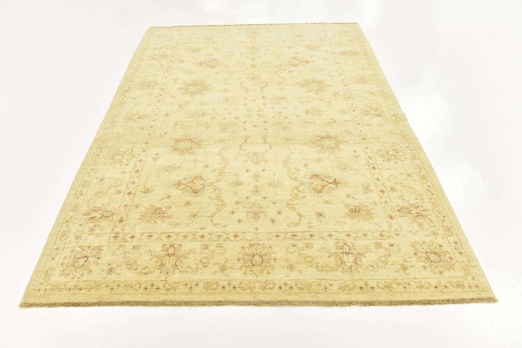 5' 9 x 8' Hand Knotted Peshawar Ziegler Rug