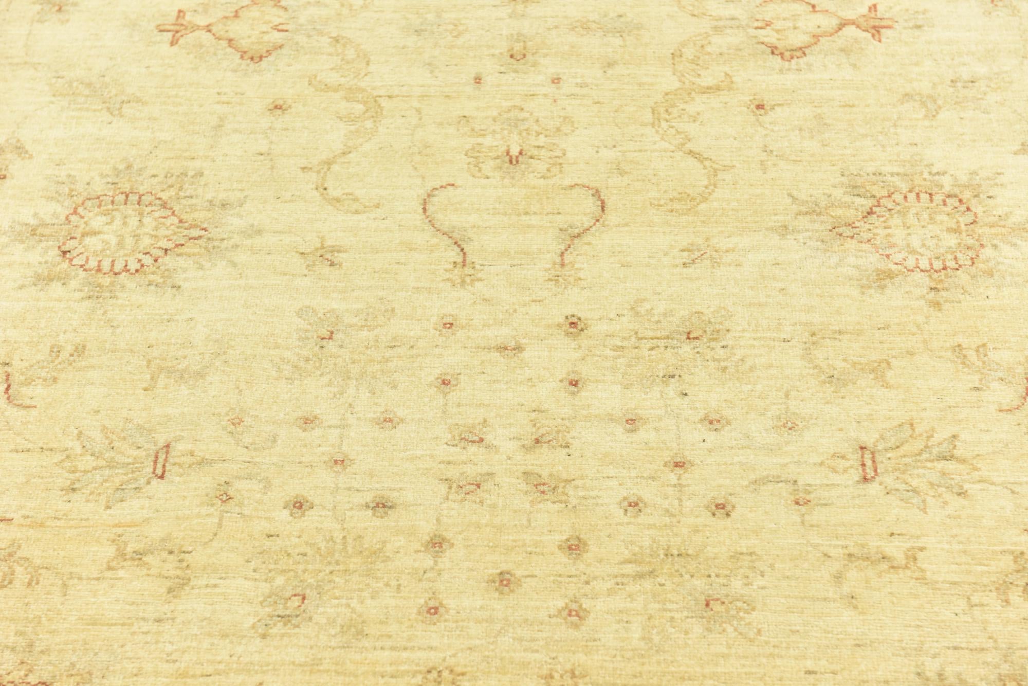 5' 9 x 8' Hand Knotted Peshawar Ziegler Rug