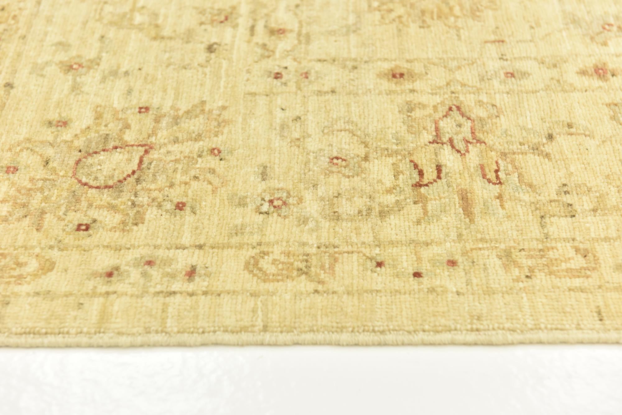 5' 9 x 8' Hand Knotted Peshawar Ziegler Rug