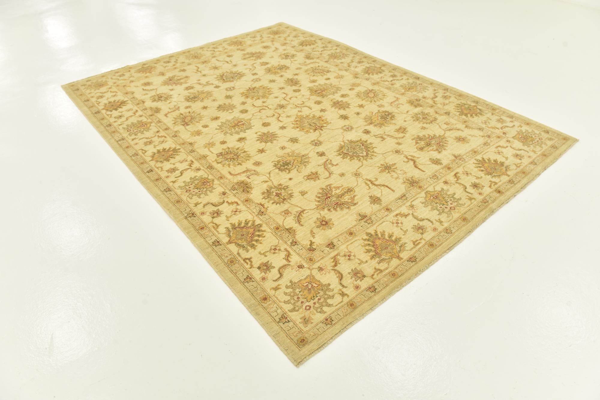 7' x 9' 5 Hand Knotted Peshawar Ziegler Rug