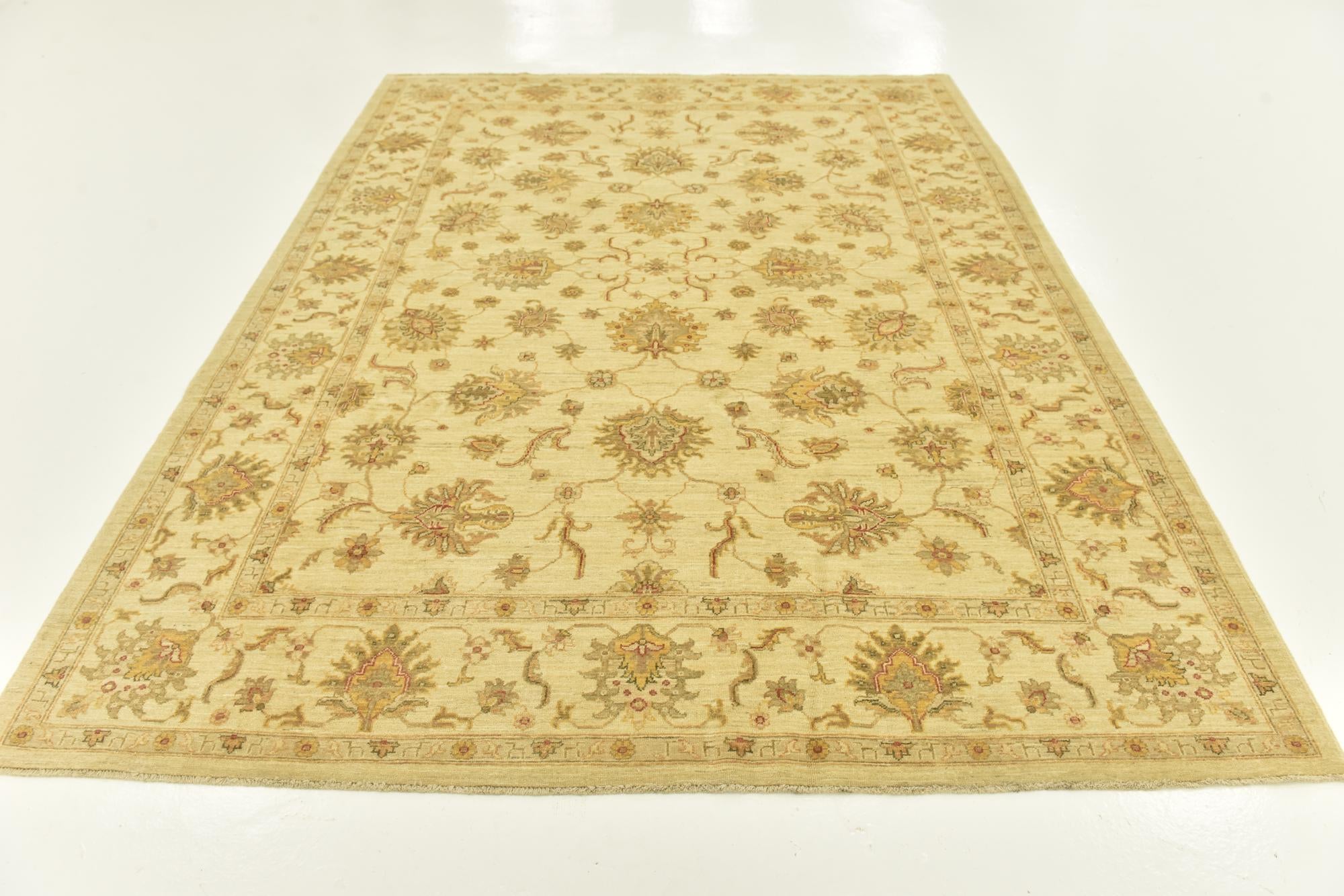 7' x 9' 5 Hand Knotted Peshawar Ziegler Rug