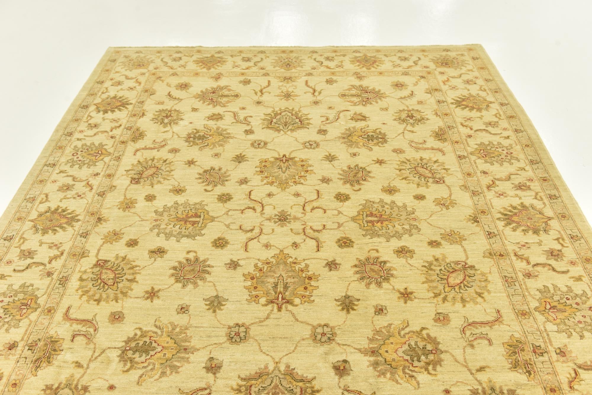 7' x 9' 5 Hand Knotted Peshawar Ziegler Rug
