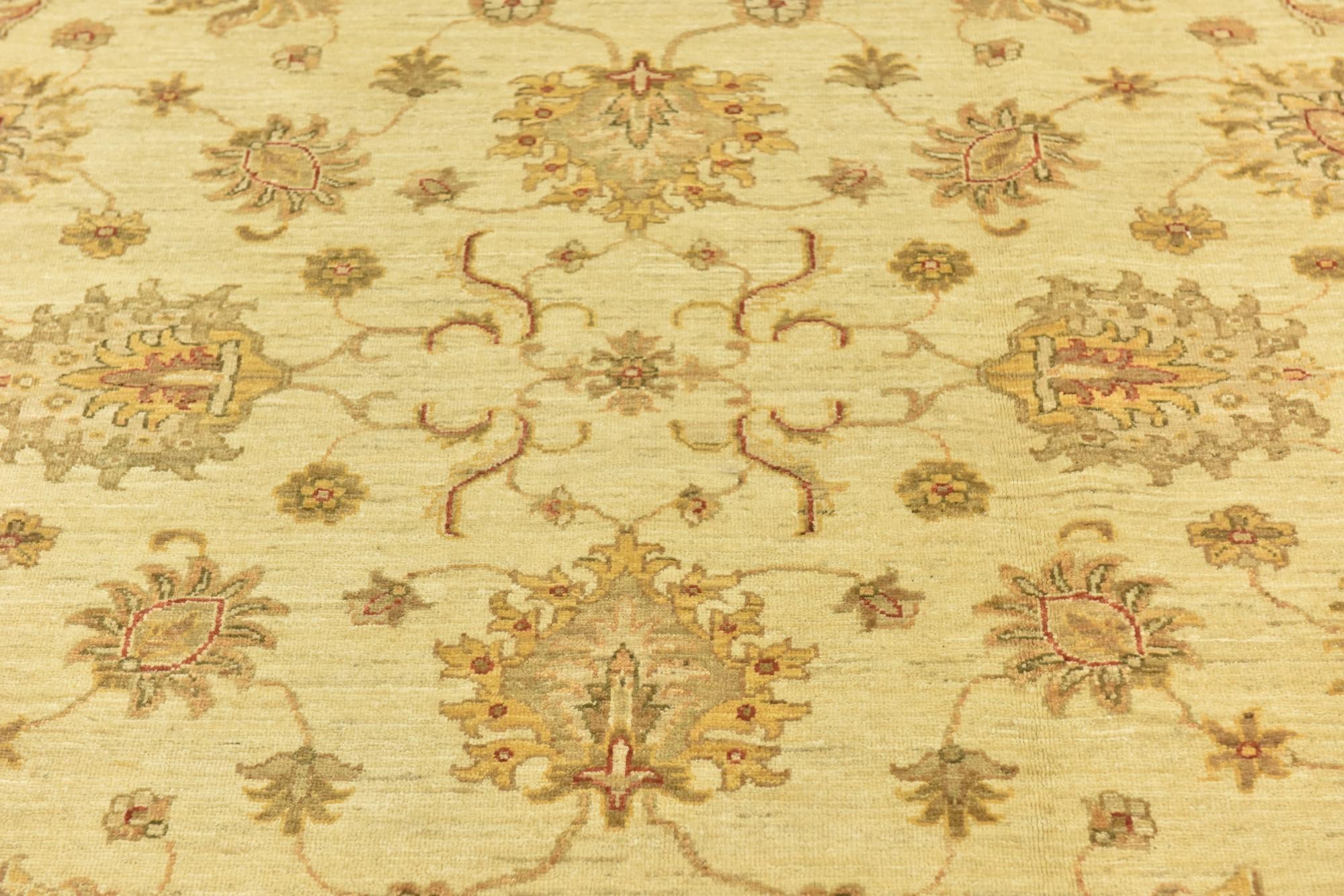 7' x 9' 5 Hand Knotted Peshawar Ziegler Rug