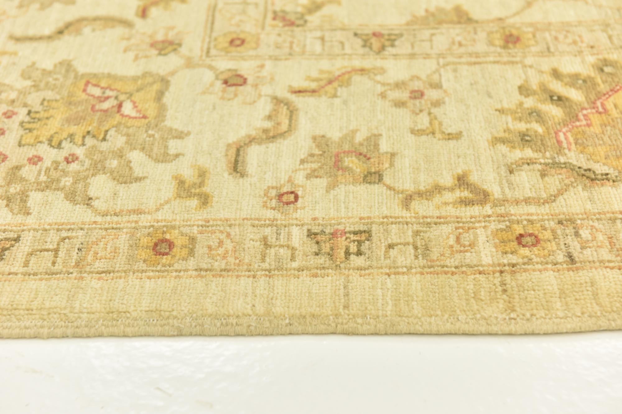 7' x 9' 5 Hand Knotted Peshawar Ziegler Rug