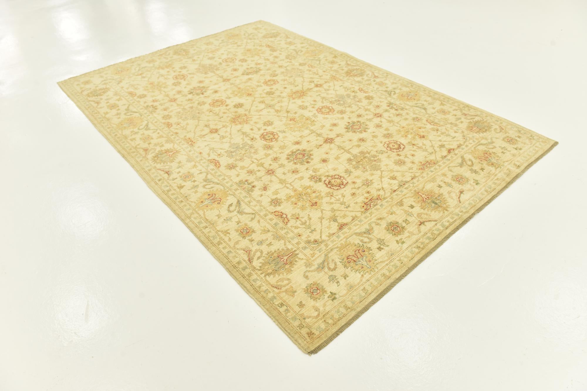 6' 6 x 9' 7 Hand Knotted Peshawar Ziegler Rug