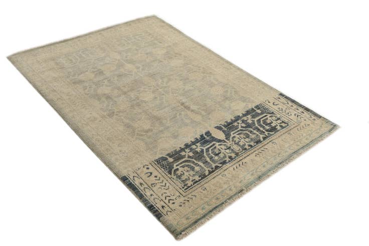Detail image of 4' 1 x 5' 10 Hand Knotted Peshawar Ziegler Rug