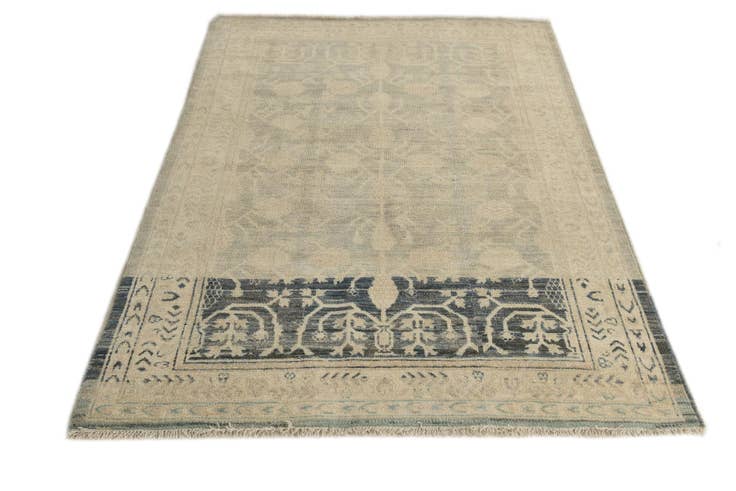 Detail image of 4' 1 x 5' 10 Hand Knotted Peshawar Ziegler Rug