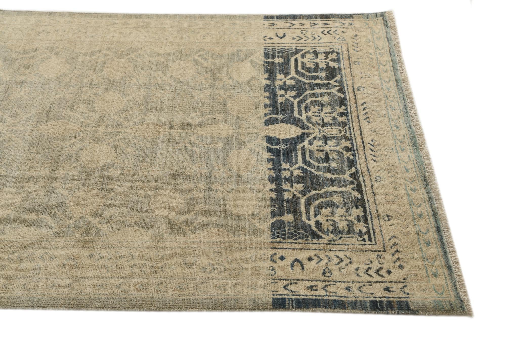 4' 1 x 5' 10 Hand Knotted Peshawar Ziegler Rug