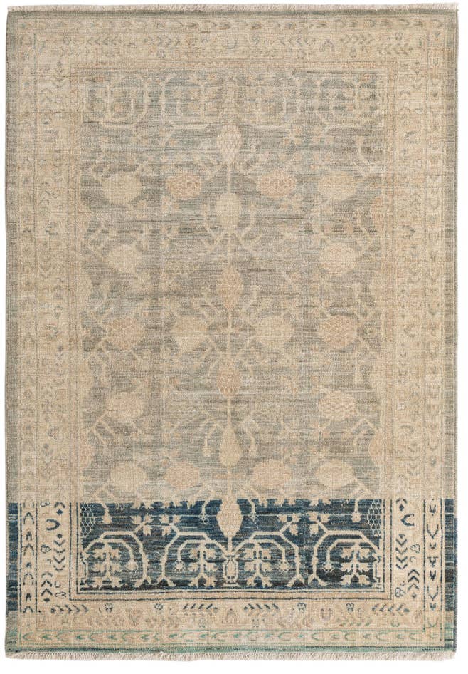 Detail image of 4' 1 x 5' 10 Hand Knotted Peshawar Ziegler Rug